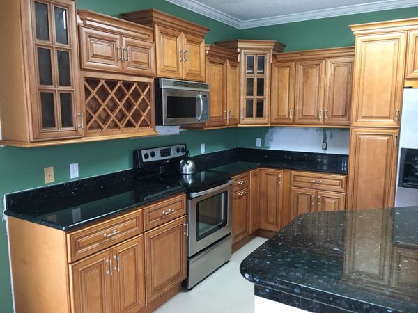 Toffee cabinet with emerald pearl granite for Sale in Fort ...