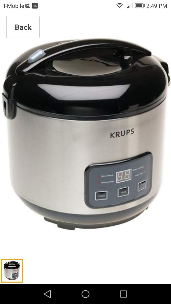 Krups FDH212 Automatic Rice Cooker with Slow Cooker and Steamer, 10Cup
