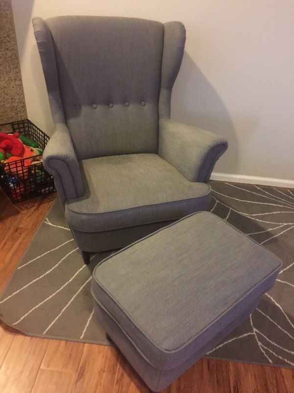 IKEA STRANDMON Wing Chair with Ottoman for Sale in Spanaway, WA - OfferUp