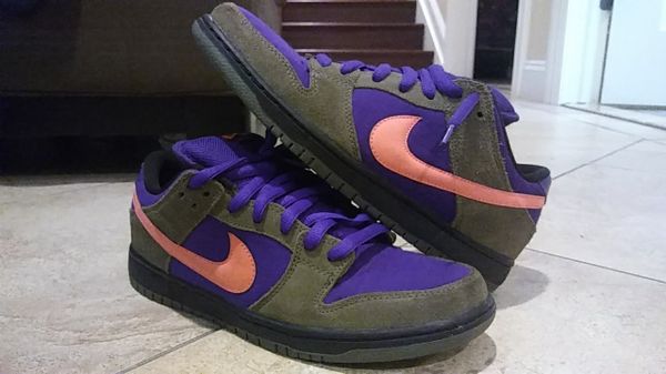 orange and purple nike dunks