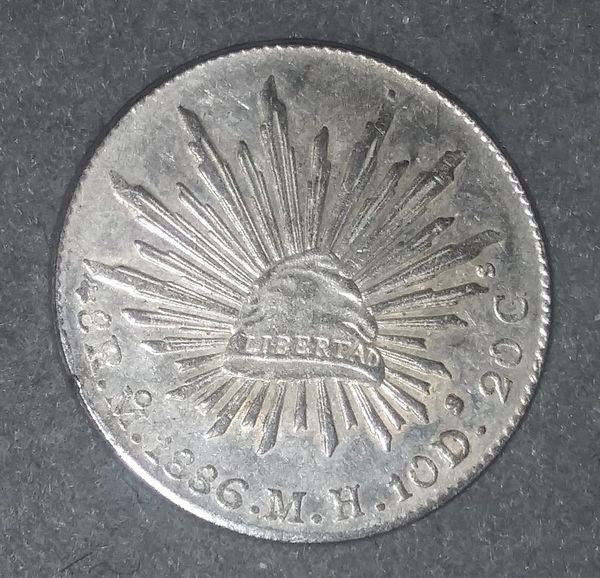 Coin Colecttion Silver 1886 Republica Mexicana 8R.M.1886.M.H.10D.20C ...