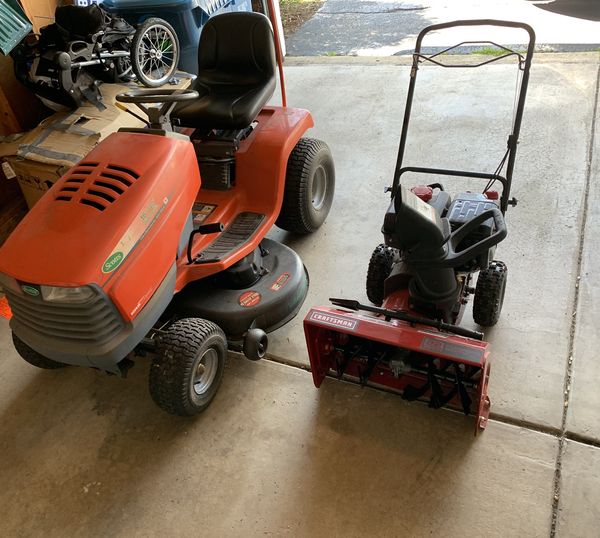 riding mower snow blower combination