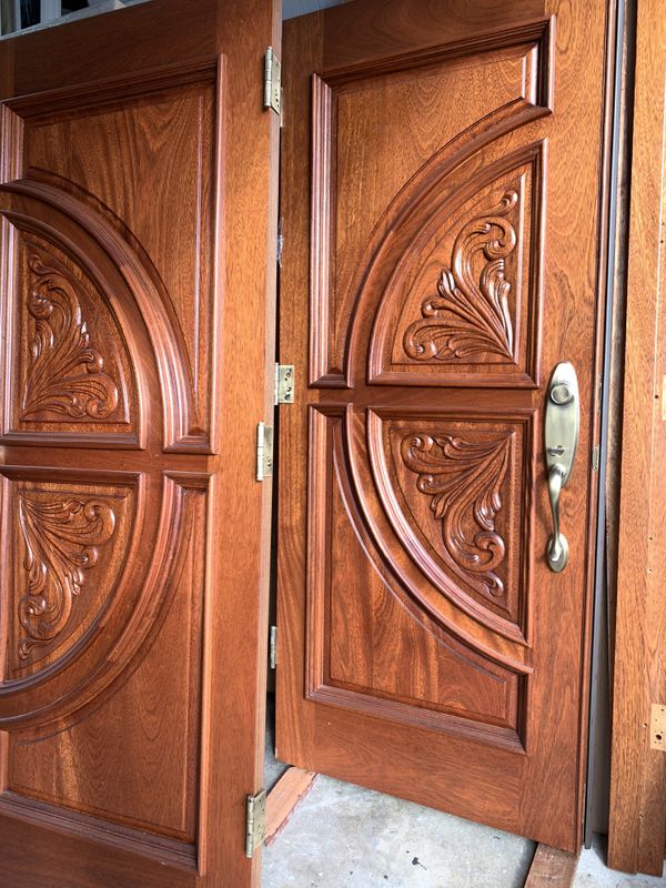 Solid Double Door 32x80 each Carved Panels for Sale in Solid Double Door 32x80 each Carved Panels for Sale in