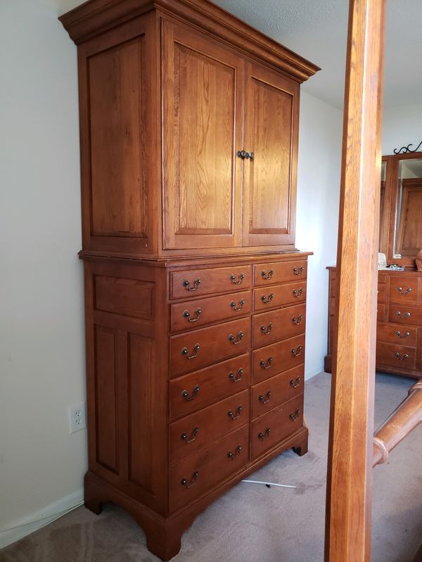 Keller Solid Oak Wood King Size 7 Piece Bedroom Set for Sale in