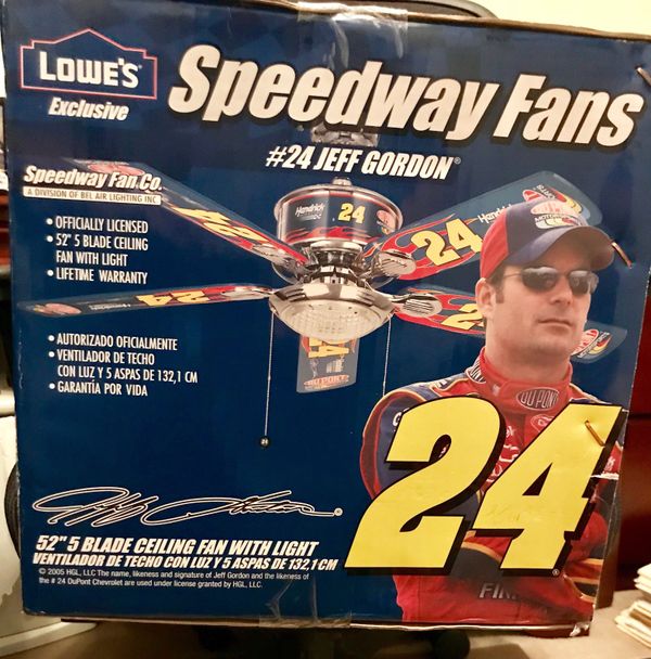 Nascar 24 Jeff Gordon 52 Ceiling Fan Light 5 Blade Nib For Sale