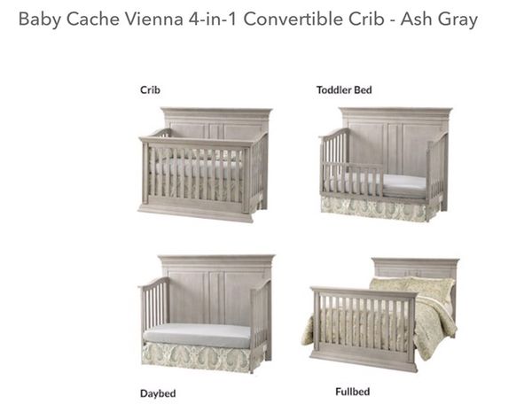 Crib Baby Cache Vienna 4 In 1 Convertible Gray For Sale In