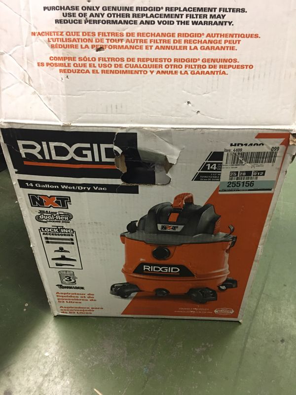 RIDGID 14 Gal. 6.0-Peak HP NXT Wet/Dry Shop Vacuum with Filter, Hose ...