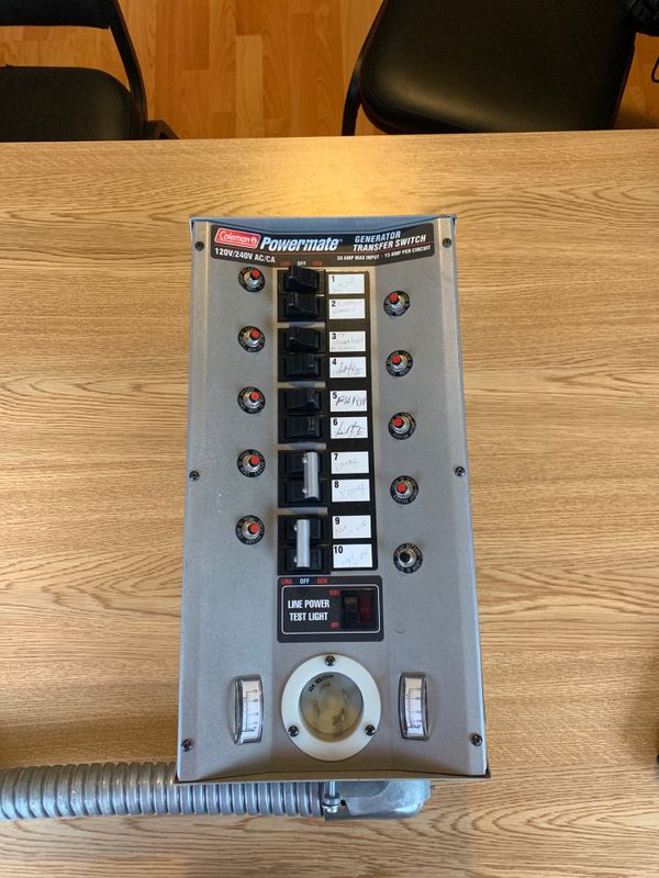 Coleman Powermate Generator Transfer Switch for Sale in Tacoma, WA - OfferUp