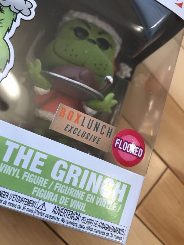 the grinch funko pop flocked