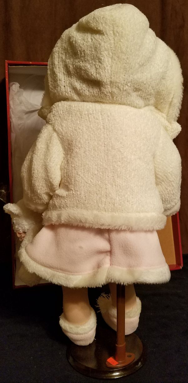 Swan Collection Porcelain Doll Amber 22" tall blonde hair brown eyes with stand for Sale in