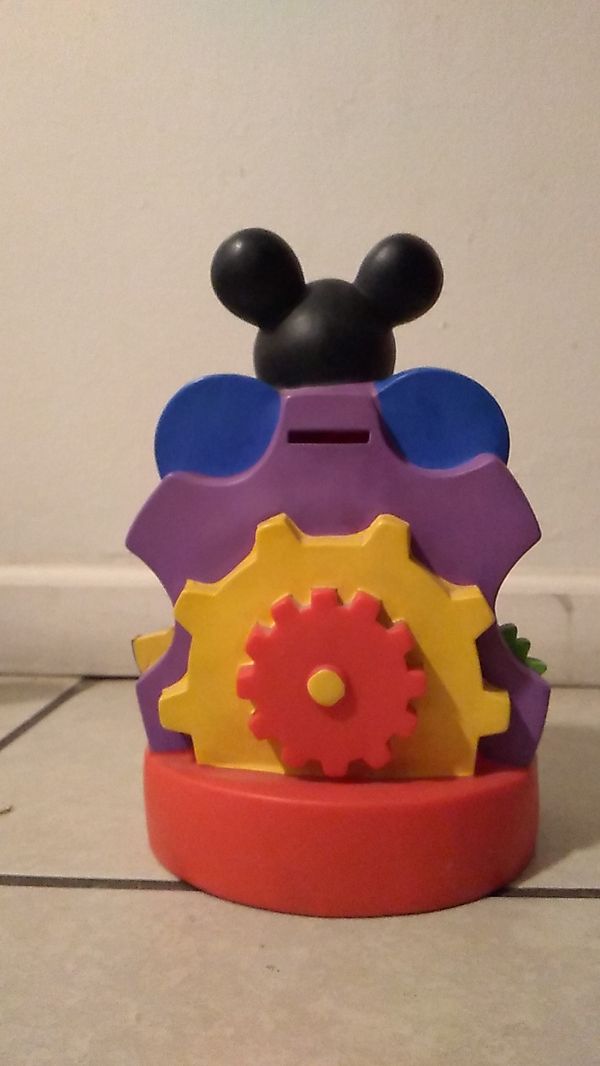 mickey mouse plush piggy bank