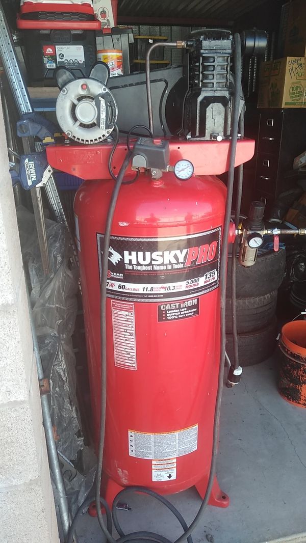 60 gallons 7 hp (Husky Pro) almost new compressor for Sale in Norco, CA
