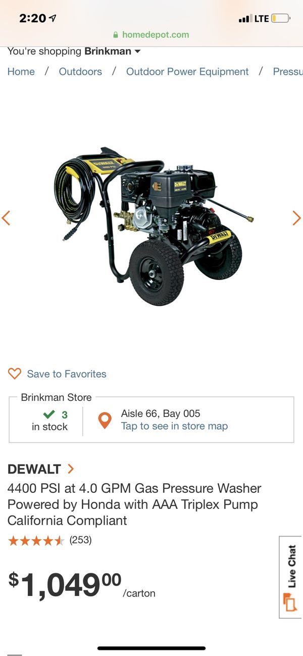 USED Dewalt 4400 PSI pressure washer in good condition for Sale in ...