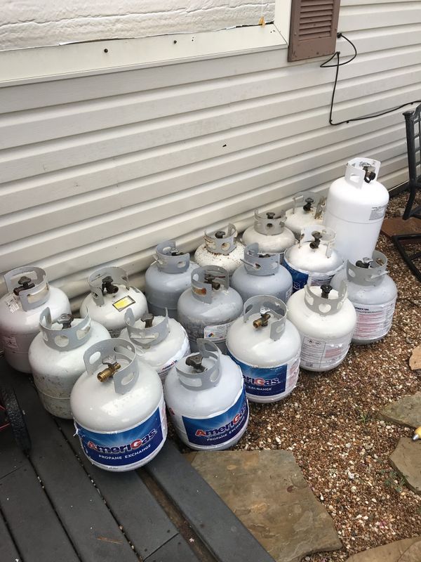 Propane gas tank cylinders, Blue Rhino/ AmeriGas all are less than a