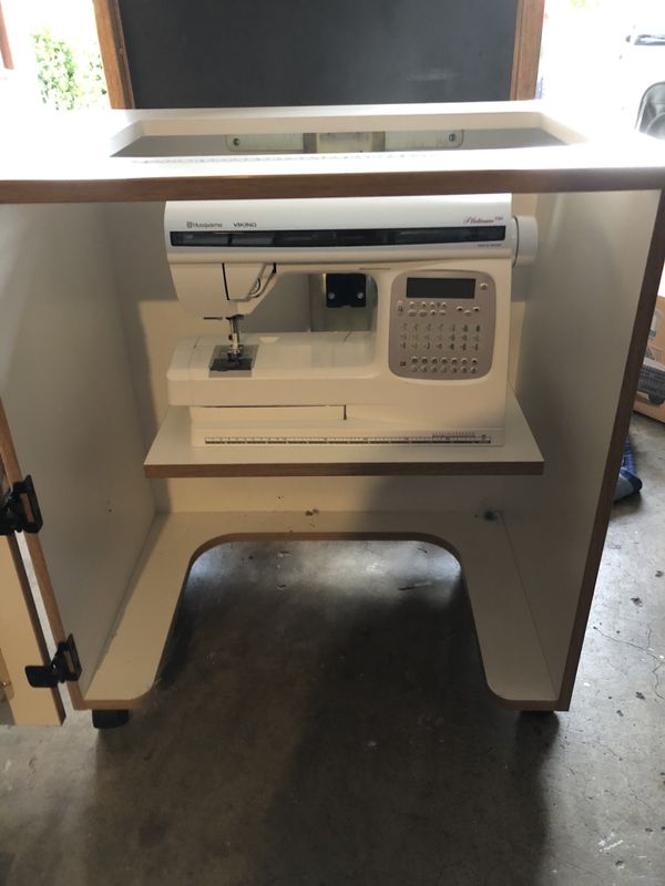 Husqvarna Viking Sewing Machine w/Cabinet for Sale in ...