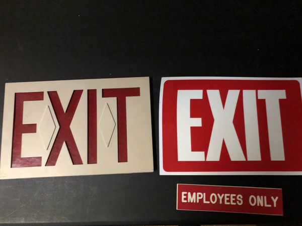 Non electrical Exit signs with electrical emergency code lights $60/ea ...