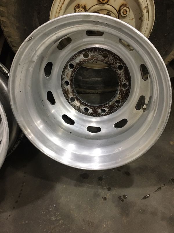 5 Alcoa Aluminum Wheels. 2 round holes, 2 small triangle hole style, 1 ...