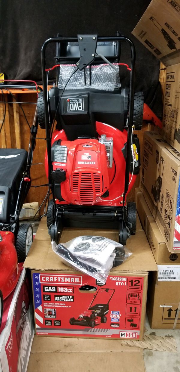 CRAFTSMAN M260 Vertical Storage 163-cc 21-in Self-Propelled Gas Push Lawn Mower with Briggs 