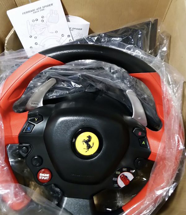 Thrustmaster Xbox One Steering Wheel And Pedal Set Mint Condition Ferrari 458 Spider Edition For Sale In Ontario Ca Offerup