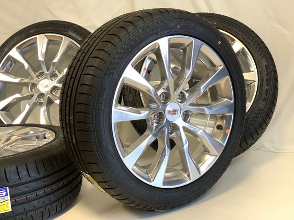 19” OEM Cadillac CTS XTS CT6 Polished wheels with 245/45/19 accelera ...