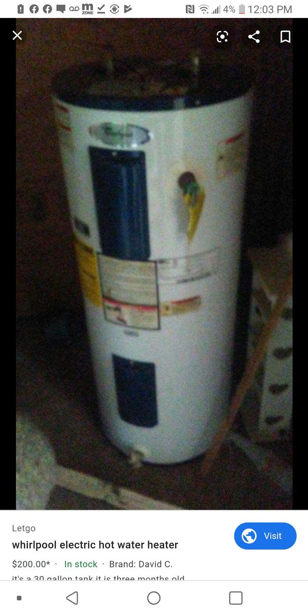 Used electric 30 gal Hot Water Tank for Sale in Shreveport, LA OfferUp