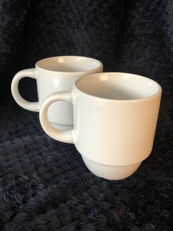 Mainstays Stackable White Coffee Mugs, Set of 2 16 oz. for Sale in San ...