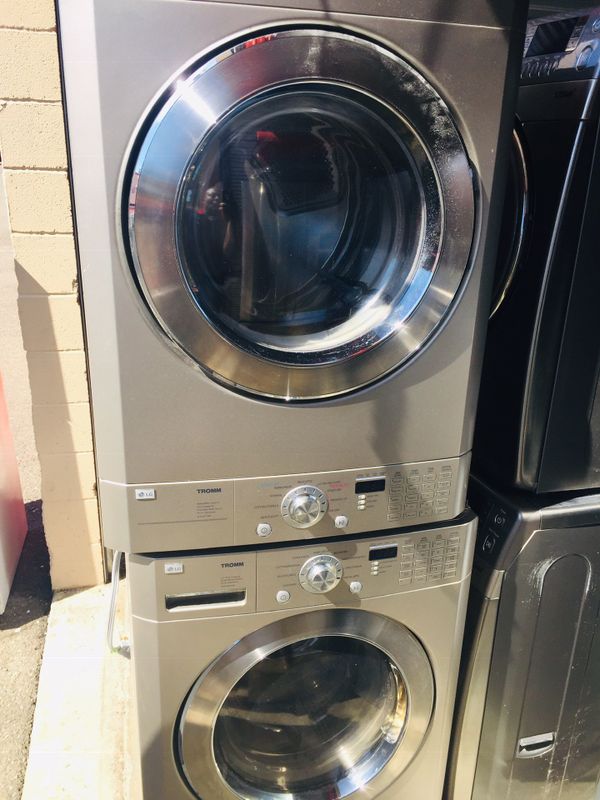 Extra large capacity LG washer and electric dryer stackable for Sale in ...