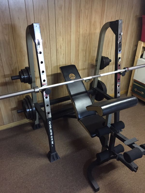 Golds Gym XR35 with bar and weights for Sale in Raleigh, NC - OfferUp