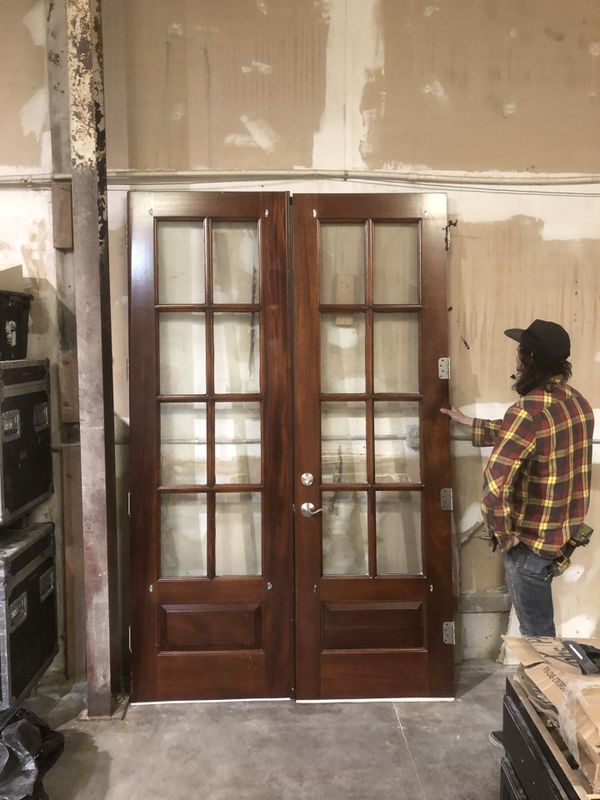 Mahogany French doors 8 foot tall by 6 foot wide for Sale Mahogany French doors 8 foot tall by 6 foot wide for Sale