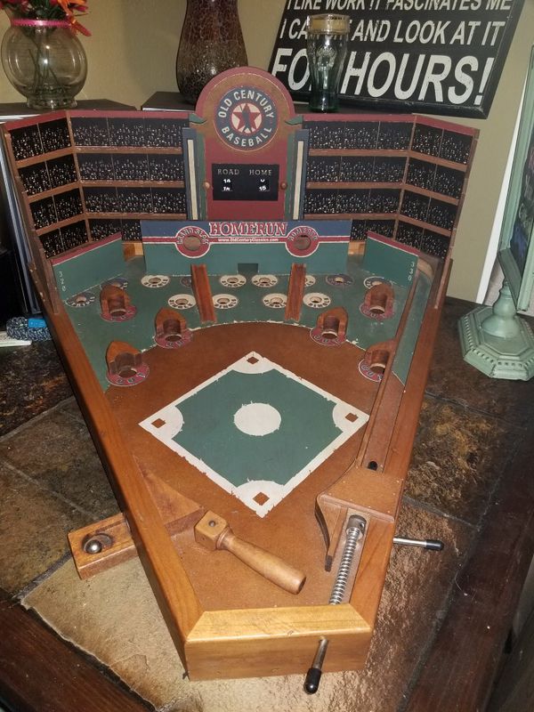 wooden baseball pinball machine