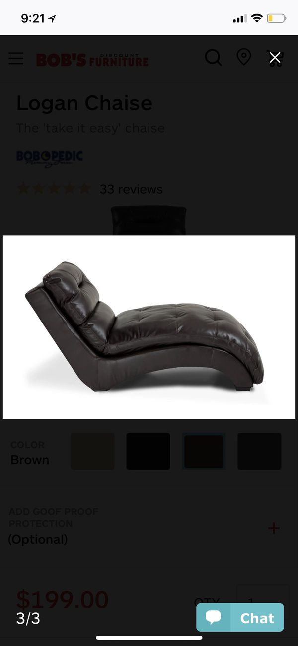 Logan Brown Leather Chaise Display Model Like New For Sale In