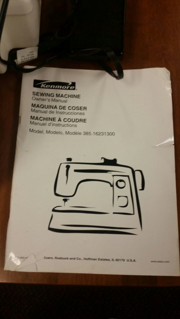 Kenmore Sewing machine model 385.16231300 tested and working with pedal