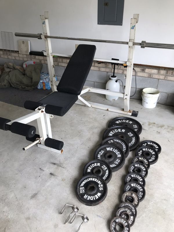 Olympic Weight Bench with 300 LB Olympic Weight Set/ Legs/Inclines