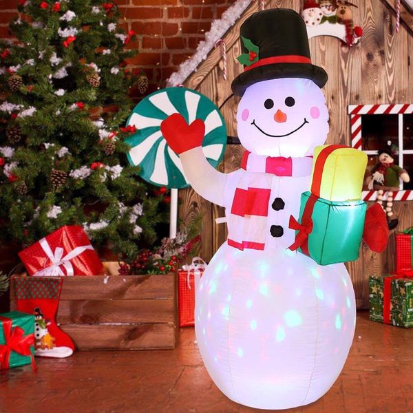 5ft Christmas Inflatables Blow Up Yard Decorations, Greeting Snowman