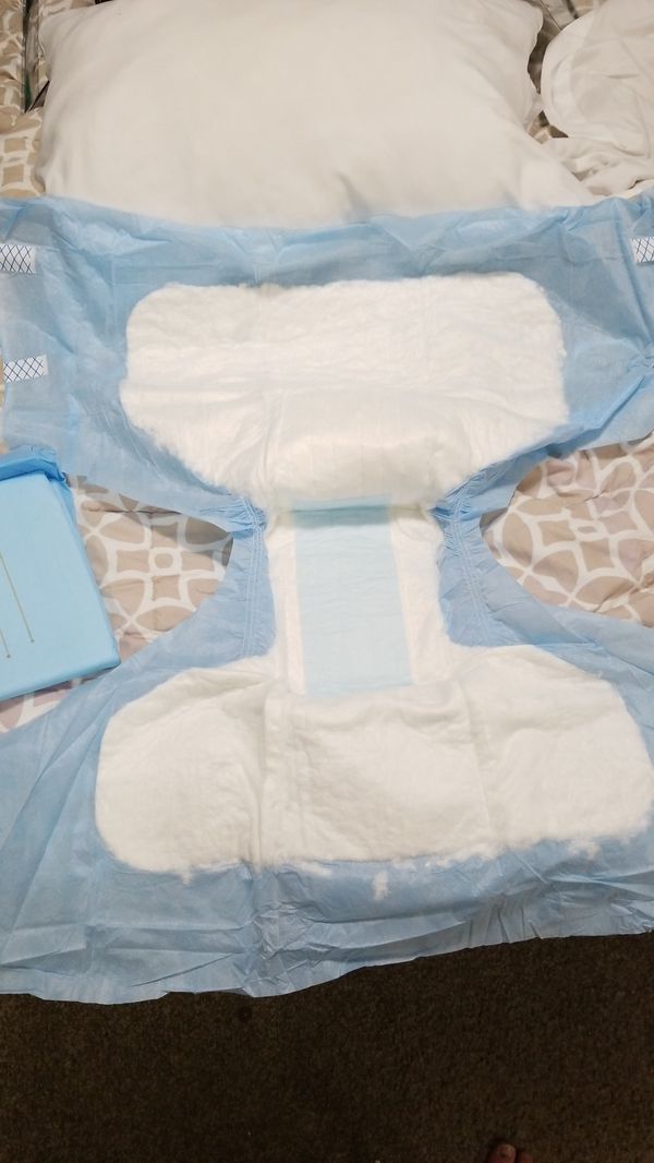 Adult Diapers, Large, Blue, Plastic Backed, First Quality for Sale in