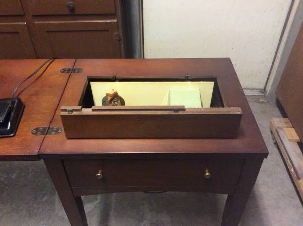 Sears Kenmore Fold Away Sewing Machine/Work Table with Bench Stool for