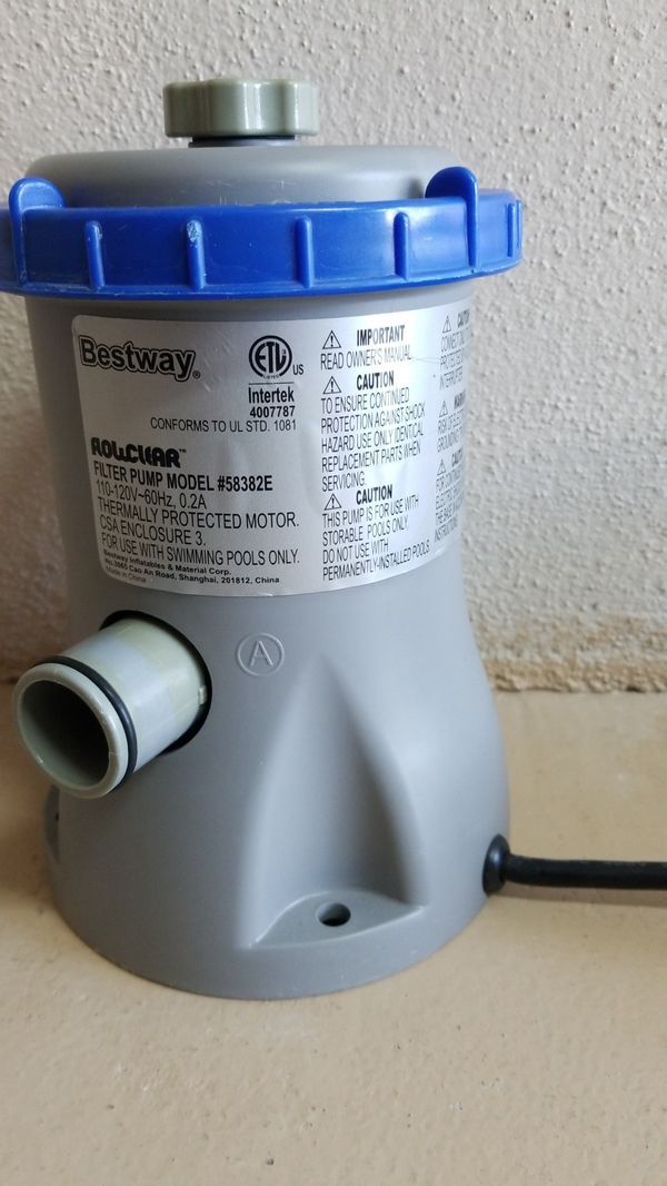 Bestway Filter Pool Pump. Intertek 4007787. 120 volts. Model 58382E