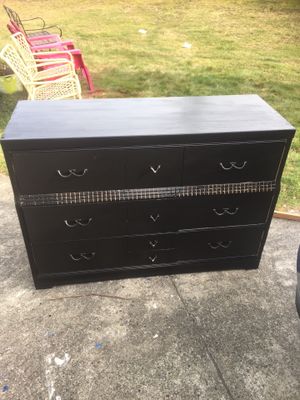 Big Black Wood Dresser 51 Inch Long X 18 Inch Wide X 31 Inch