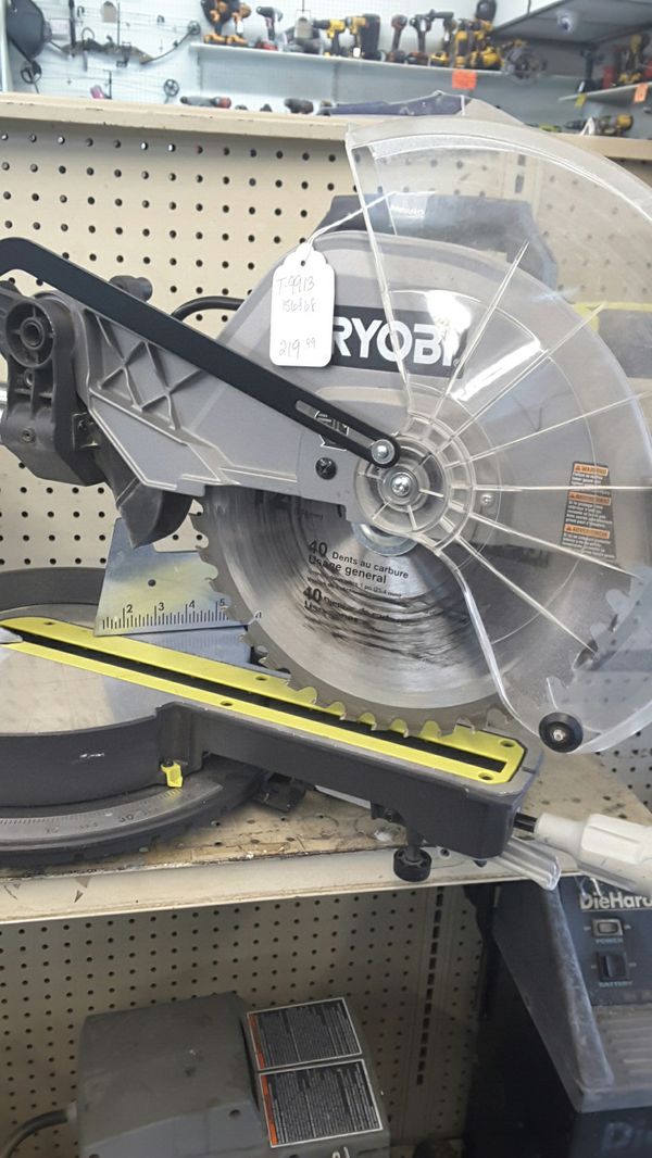 Ryobi 12 inch sliding miter saw TSS120L (T9913) for Sale in Pasadena, TX OfferUp