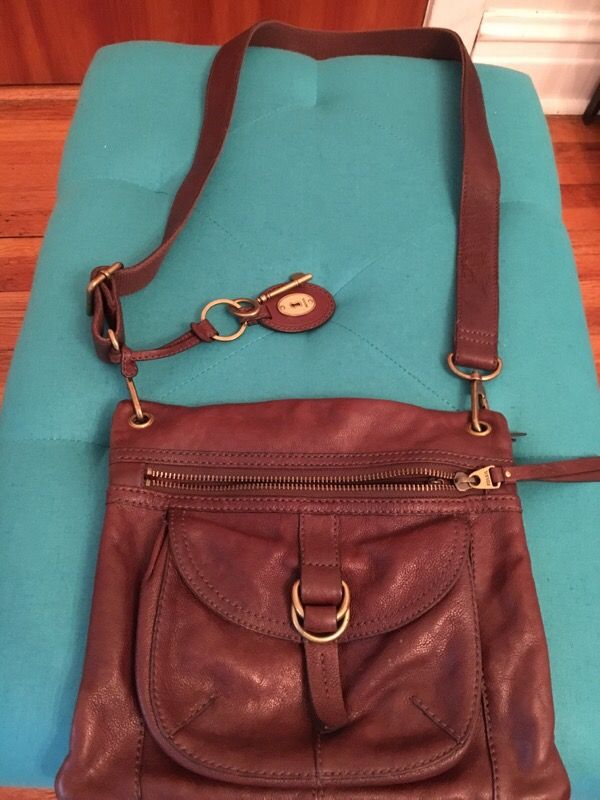 fossil leather bag used