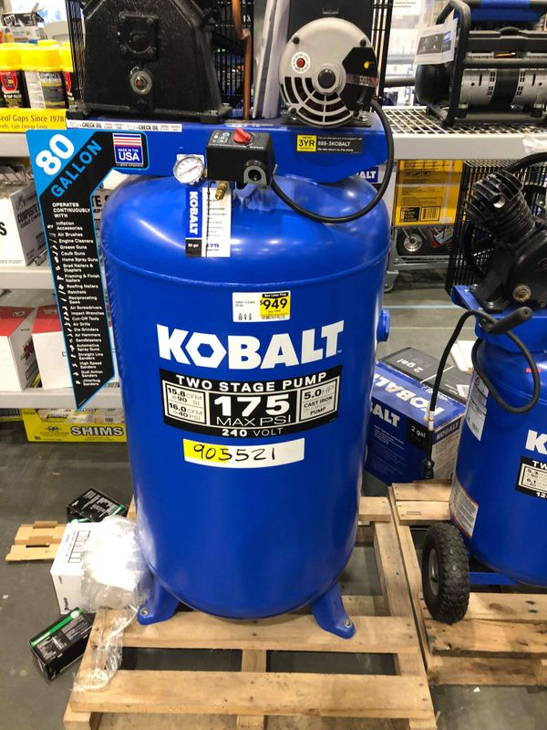 Kobalt 80 gallon air compressor 5hp for Sale in Tacoma, WA - OfferUp