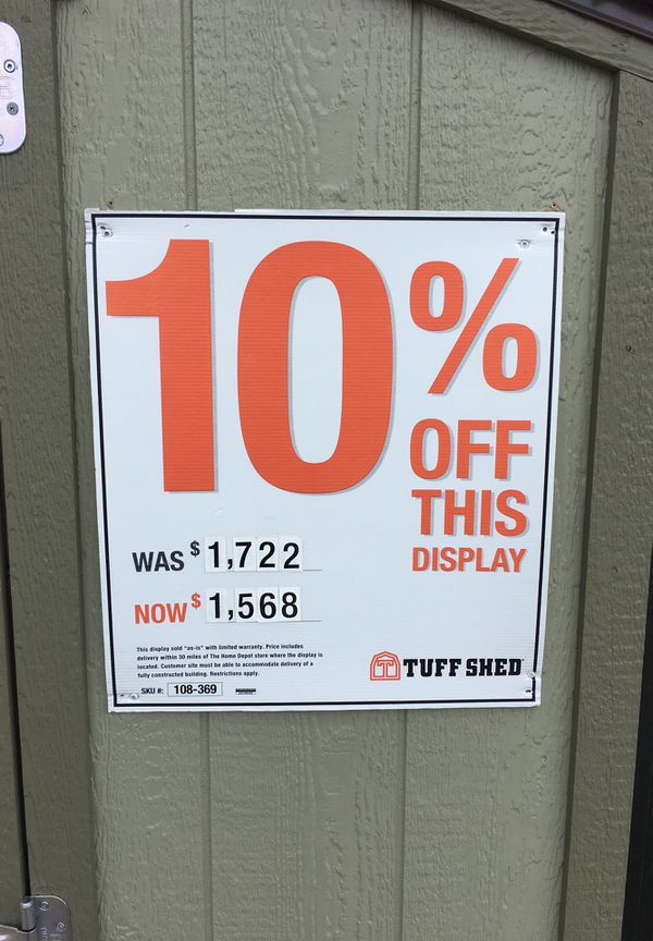 Tuff Shed KR-600 8x10 Was $1,722 Now $1,568 for Sale in 