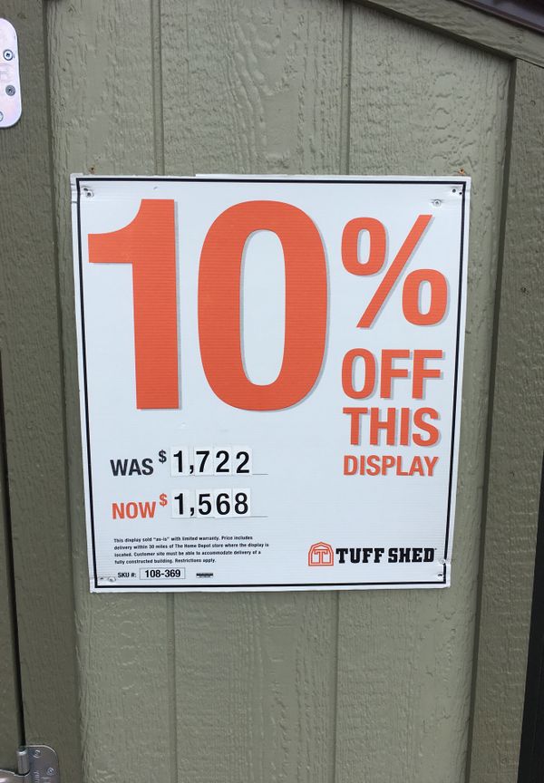 Tuff Shed KR-600 8x10 Was $1,722 Now $1,568 for Sale in 