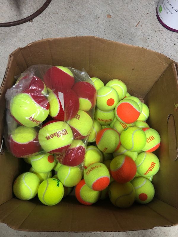 Instruction tennis balls, orange dot, yellow and red for Sale in