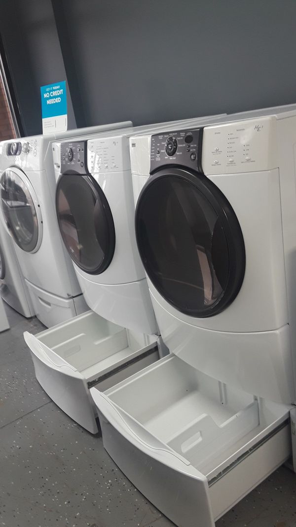 KENMORE ÉLITE WASHER & DRYER SET FRONTLOAD with PEDESTAL for Sale in