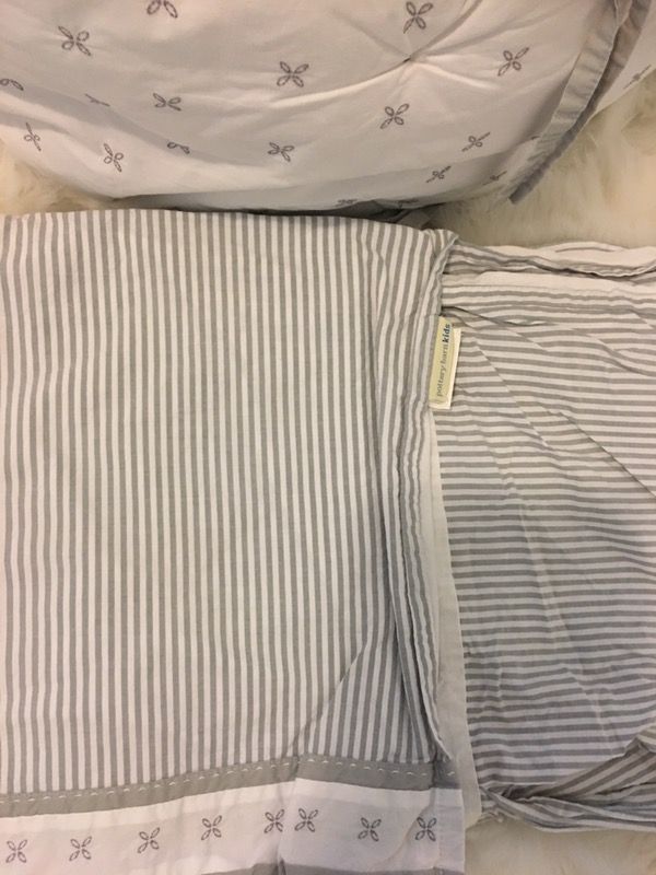 Pottery Barn kids baby crib bedding .bumper and skirt, crib sheet( like