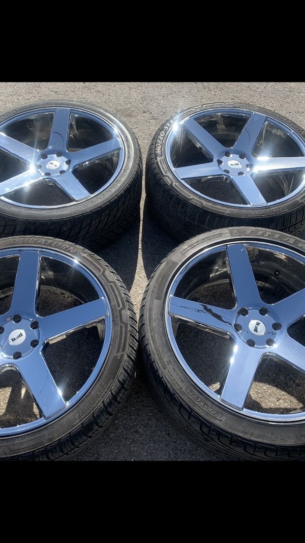 24” Chrome DFD Baller Rims And Tires 6 Lug Wheels 6x135 Bolt pattern ...