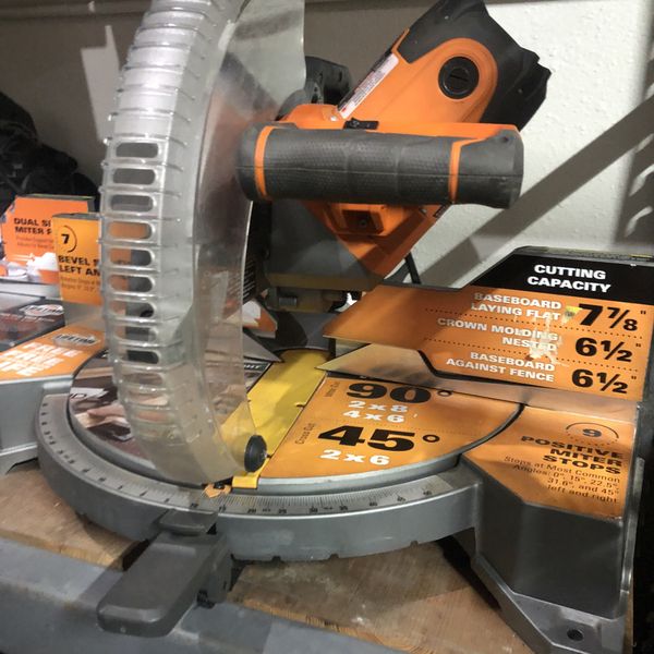 RIDGID 15 Amp Corded 12 in. Dual Bevel Miter Saw with Adjustable Laser