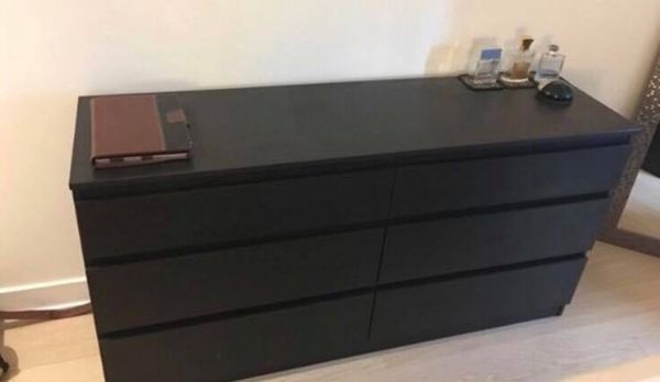 Ikea Black Malm 6 Drawer Dresser For Sale In San Francisco