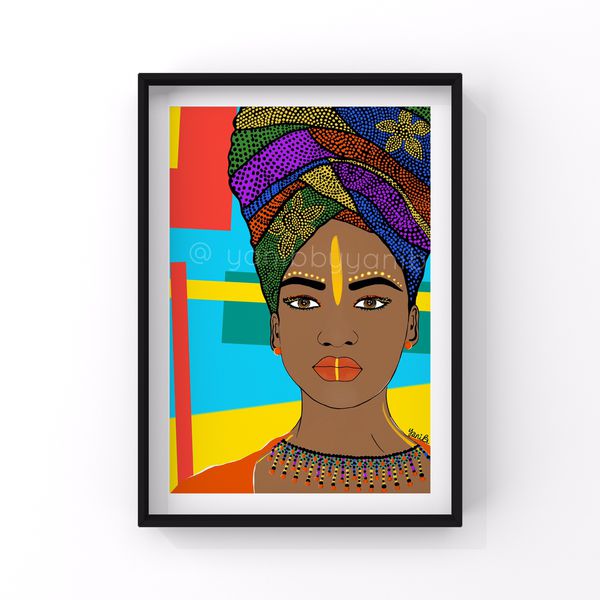 African Queen| Original Painting Fine Art Print | Black Art | Colorful ...
